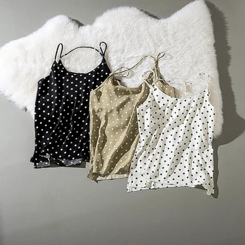 

Cthink Summer 2020 New Sale Polka Dot Tank Top Women Fashion Black White Strapless Chiffon Vest Top For Woman Stylish Sexy Shirt
