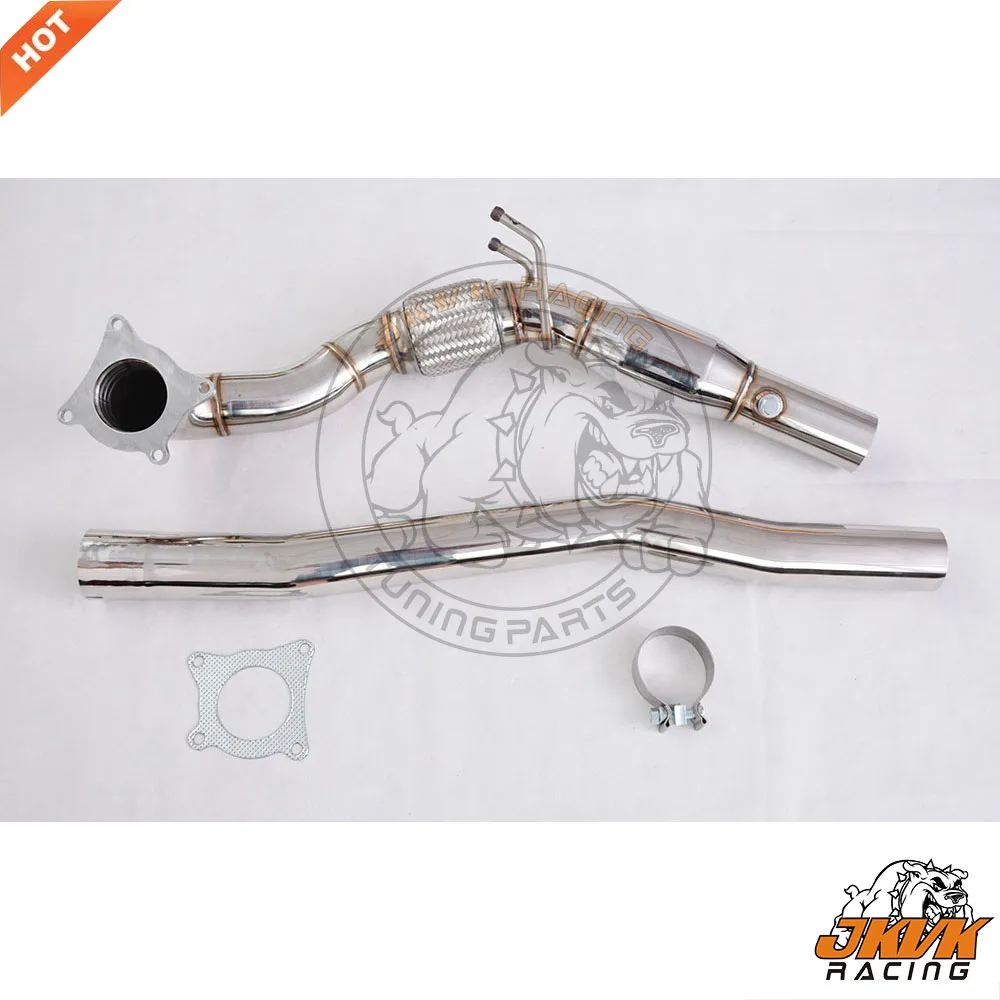 JKVK RACING SS304 выхлопная труба 3 ''с высоким потоком для MK6 R A3 8P S3 TTS 1.8L 2.0L TFSI с 200