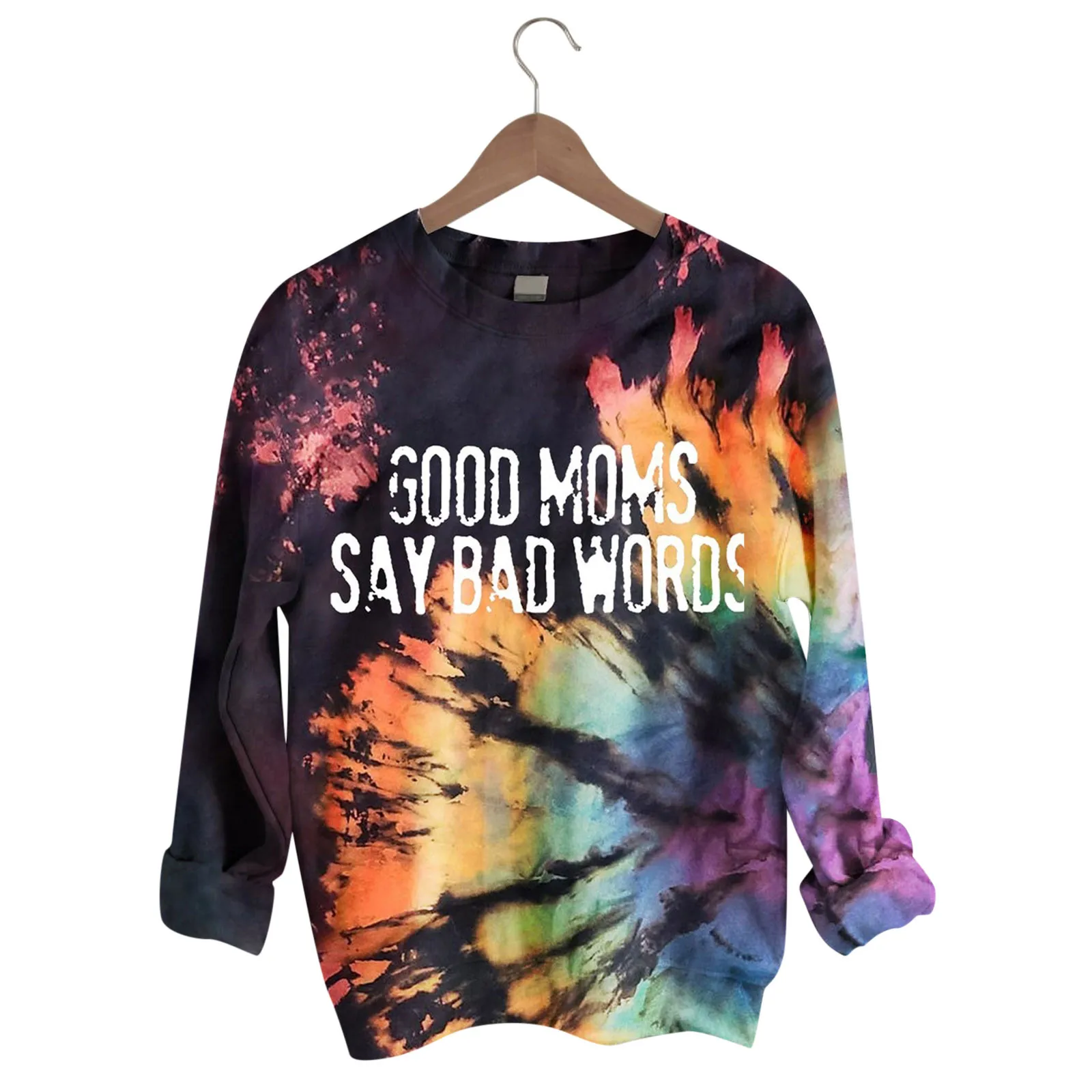 Women's Loose Long-Sleeved Top Sternum Print Short Curled Hooded Sweatshirt Harajuku Retro Shirt Pullover Перетягивать 2021 2