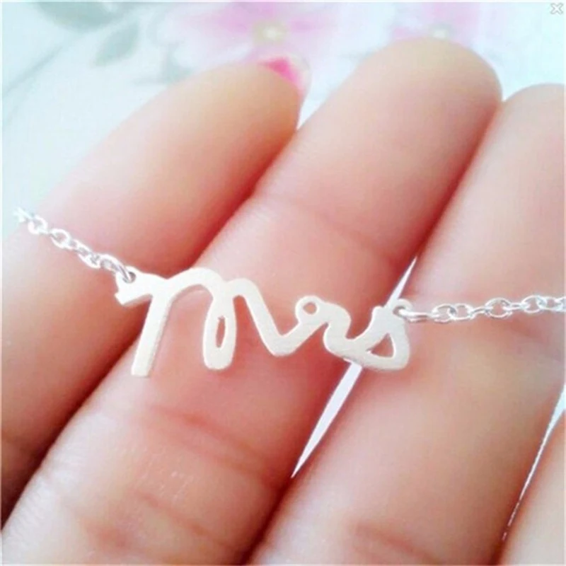 MISS Letter Shape Fashion Jewelry Necklace Cute Tiny Necklace Simple Women Dainty Wedding Gift Collier