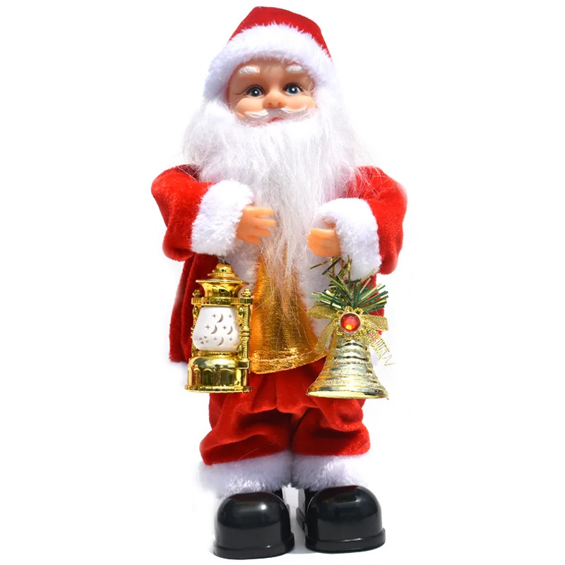 New Arrivals Christmas Stuffed Santa Claus Toys with Jingle Bell & Lamp Best for Children Christmas Gift