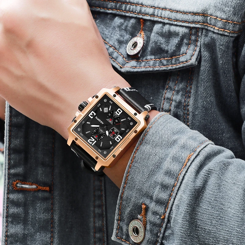 AKDPN High Quality Luxury Brand Big Dial Men Quartz Wristwatch Sports Waterproof Luminous Chronograph Clock Relogio Masculino