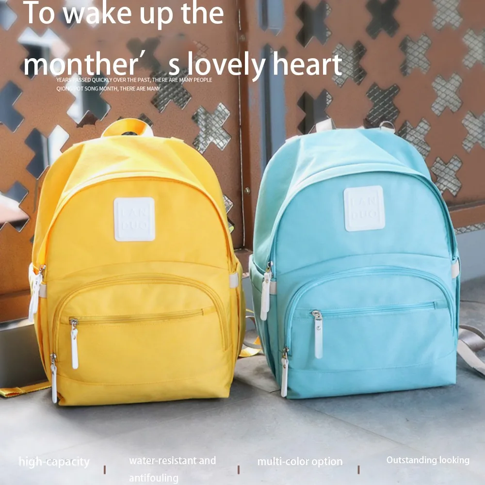 

LAND Extra Large Designer Diaper Bag Baby Nursing Bags Macaro Waterproof Backpacks For Mom Daddy Traveling Stroller Storage Bags