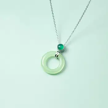

Silver Necklaces 925 Sterling Silver Necklaces with Jade Pendant