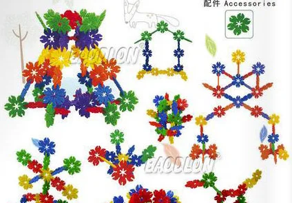 

Kindergarten Children'S Educational Variety Snowflake Assembling Flexible Plastic Children Toy Building Blocks