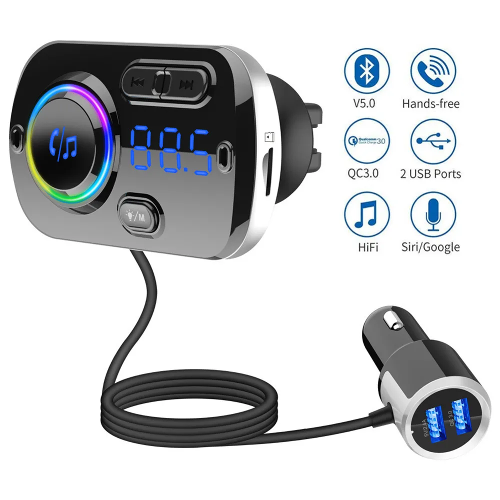Car Kit Bluetooth 5.0 FM Transmitter 
