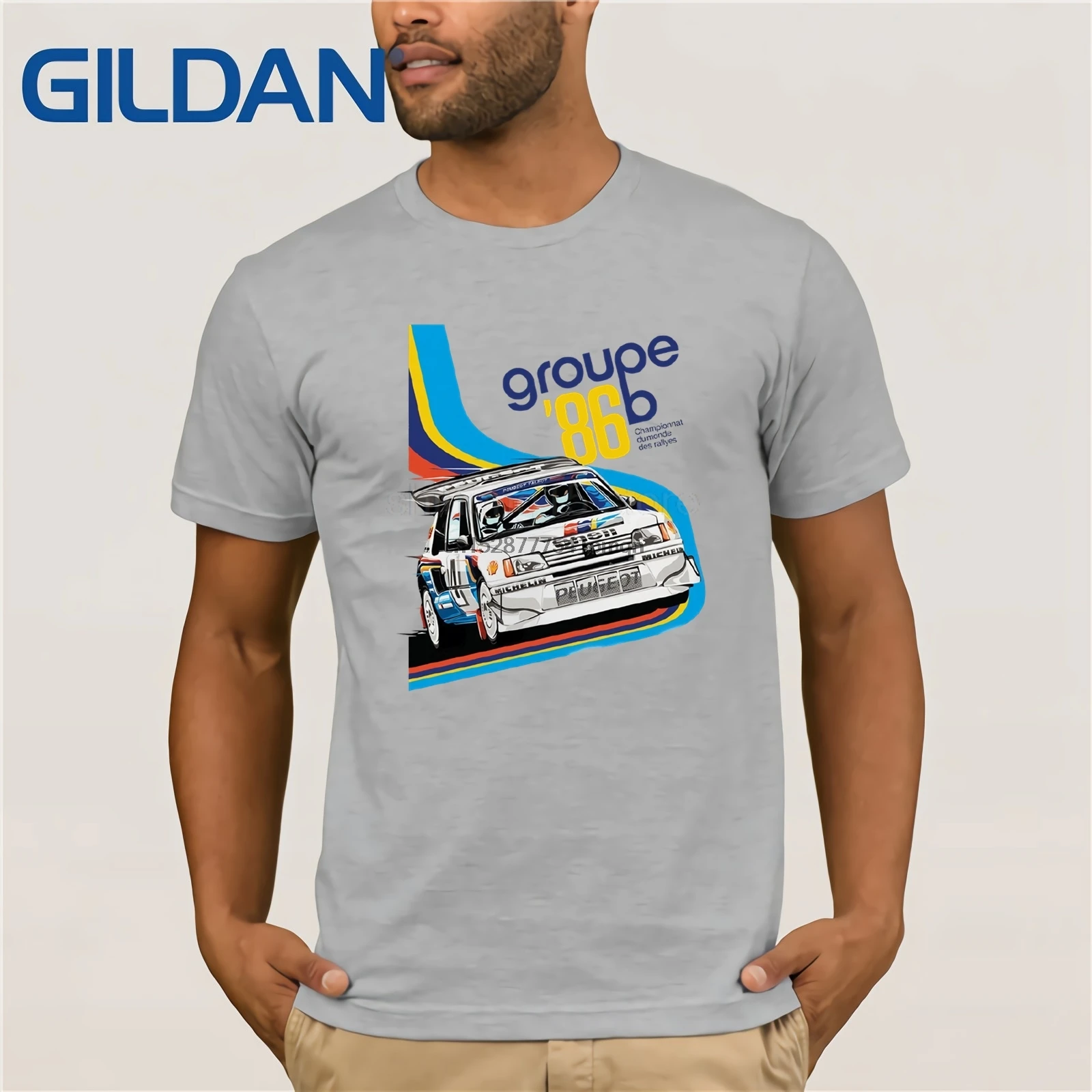 Мужская футболка для Peugeot 205 Maxi GTI Rally WRC Group B Yuha Kankkunen 1986 с изображением истории