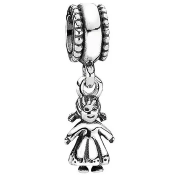 

Original Vintage Cute Dangle Girl Pendant Beads Fit 925 Sterling Silver Bead Charm Pandora Bracelet Bangle DIY Jewelry