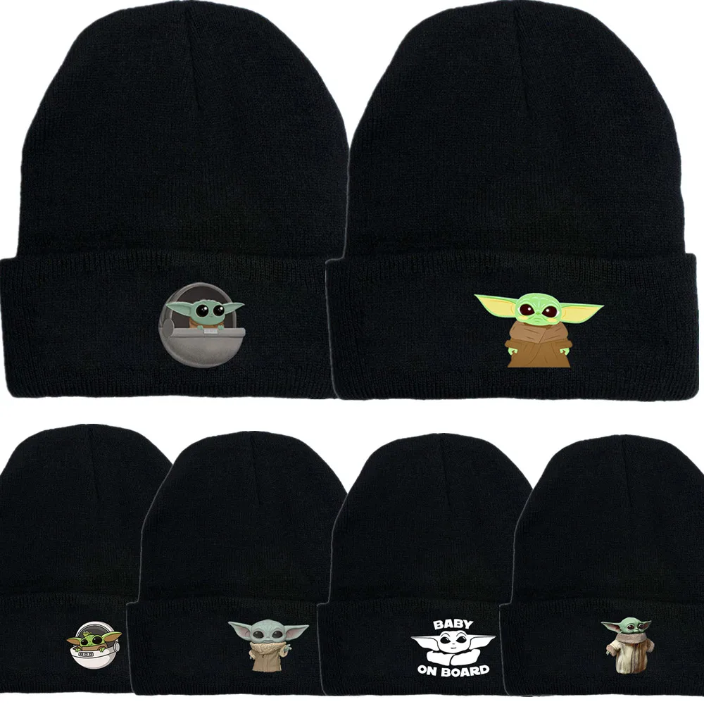 

The Mandalorian Yoda Baby Cosplay Costume Winter Warm Hat Beanie Print Cap Unisex Adult