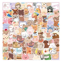 

10/30/60PCs New Cute Korean Bear Stickers Waterproof Decorative Water Cup Phone Case Luggage Computer Guitar Cartoon Stickers