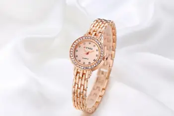 

Luxury Rose Gold Women Watches Bracelet Diamond Rhinestone Mesh Band Quartz Ladies Wrist Watch For Female Gift Girl Steel Clock