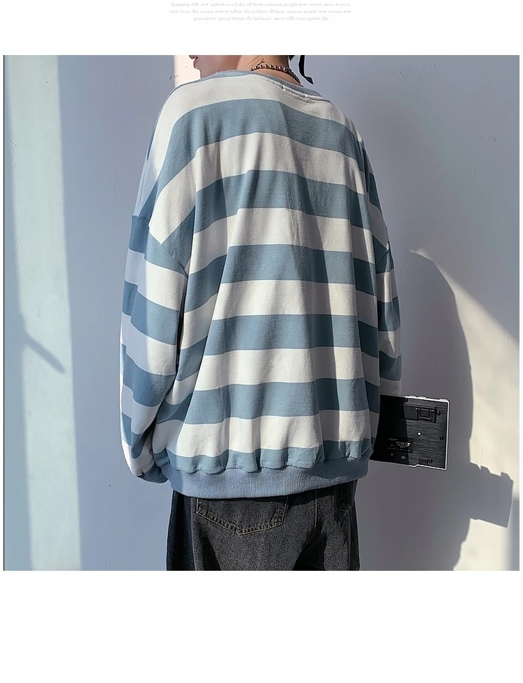 Men's 13 Color Full High-quality Coats Stripe Printing Hoodies Mens Cotton Clothes Pullover Casual Loose Sweatshirts Size M-5XL
