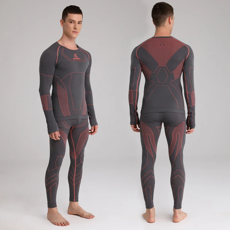 Winter Men Ski Thermal Underwear Quick Dry Heated Women Snow Set Top