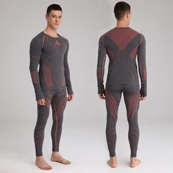 Winter Men Ski Thermal Underwear Quick Dry Heated Women Snow Set Top Pants Warm Man Snowboard Outfits Sport Outdoor Male Clothes
