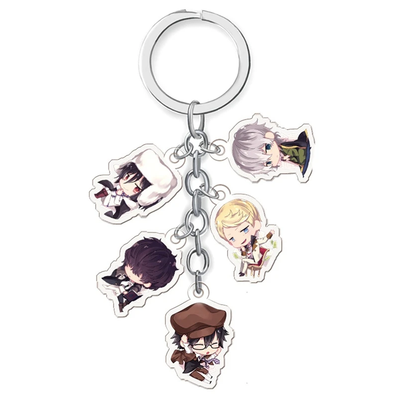 Bungo Stray Dogs Atsushi Dazai Akutagawa Chuya Rabbit Acrylic Keyring Keychain
