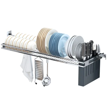 

Wall-mounted sink, bowl-drying, dish-draining rack, bowl rack, perforation-free kitchen window sill shelf