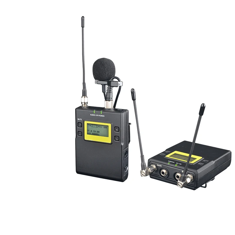 2 канала DSLR камера беспроводной петличный микрофон системы для наружной записи, интервью, видео съемки, широковещательный микрофон - Цвет: 1 trans 1 receiver