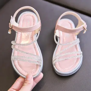 

Baby Girl Children Leather Sandals New Cute Rhinestone Sandals Kids Summer Girls Shoes Child Sandal Shoes Girls