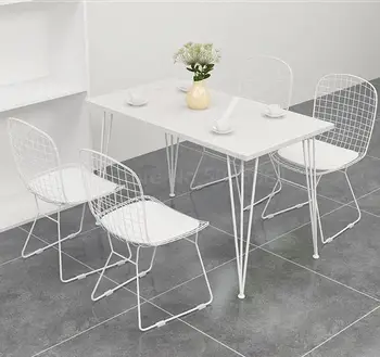 

8 Milk tea shop cafe tables and chairs combination net red simple marble dining dessert shop casual restaurant tables and chairs