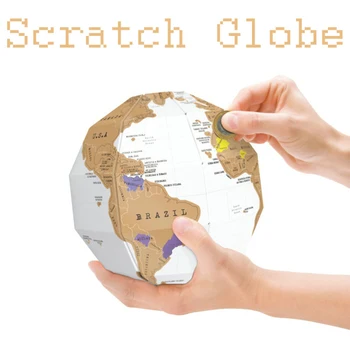 

Scratch map globe 3D Globe Jigsaw Puzzle DIY Vertical Mount World Globe 3D Scratch Map Travel Funny Kids Toy