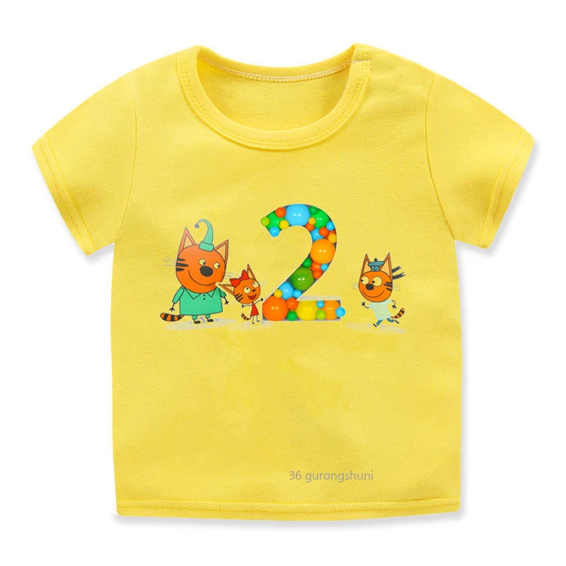 

Three Kittens Cartoon Kids Clothes T-shirt for Girls/boys Cute Harajuku Children T Shirt Tops Summer Casual Tee Toddler Clothing