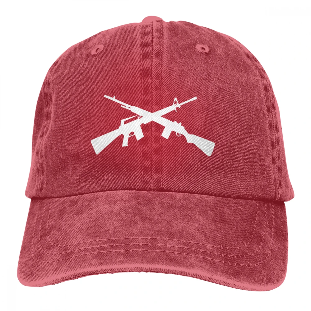 Скрещенные пистолеты Casquette глубокий Хизер унисекс Мужские Женские джинсовые бейсболка с ремешком кепки Регулируемый Гольф папа шляпа