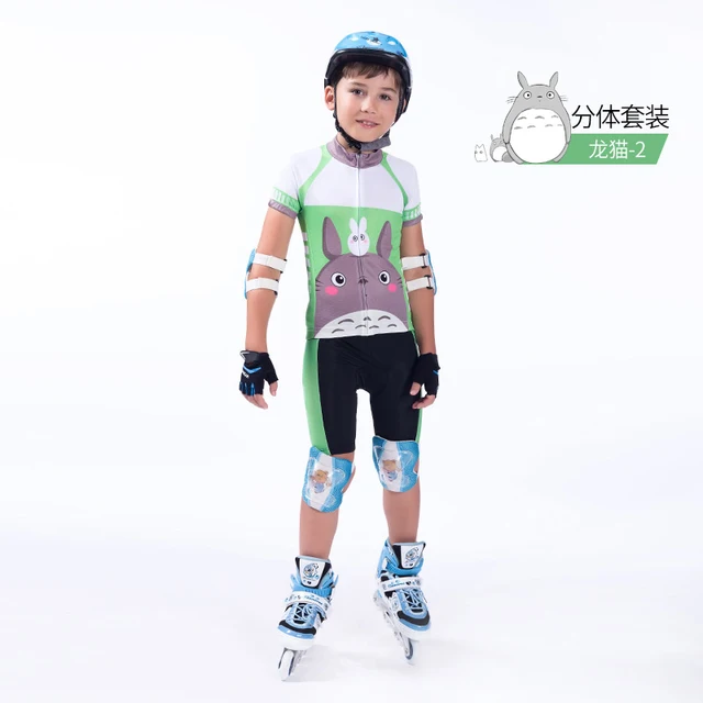 US $40.89 Cartoon Kids Roller Skating Suit Sports Clothing Set Children Cycling Jersey custom MTB Bike Appare