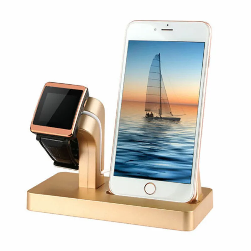 Зарядное устройство для док-станции Подставка для телефона Apple Watch Series 4 3 2 1 iPhone роскошный держатель идеально подходит для дома или офиса