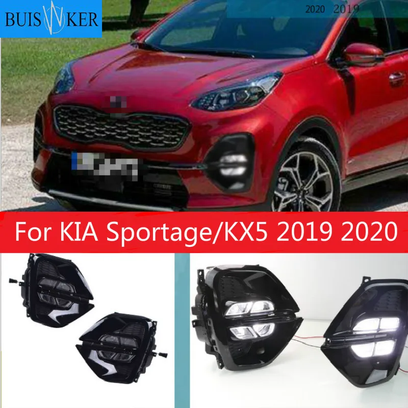 2 шт. Противотуманные фары Дневные Фары Светильник сборка DRL для KIA Sportage/KX5 2019 2020