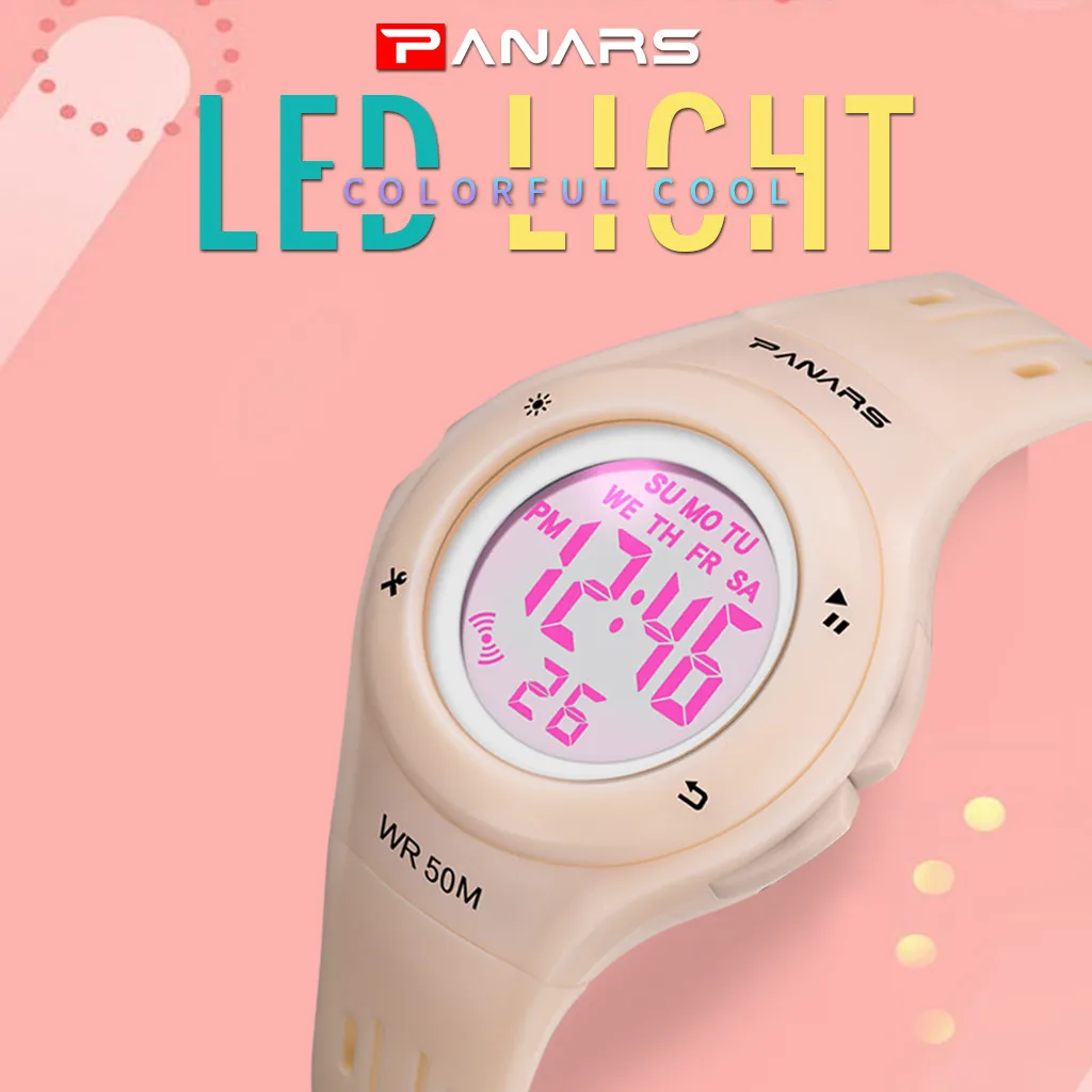 Детские часы Montre Enfant водонепроницаемые спортивные электронные детские часы красочные светящиеся многофункциональные Reloj nimino детские часы