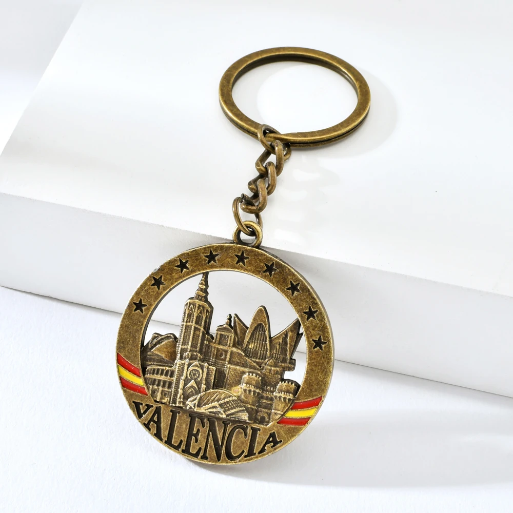 Vicney Новое поступление Испания Valencia брелок в винтажном стиле круглый для ключей