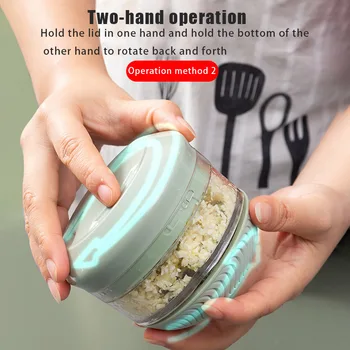 

Mini Food Garlic Chopper Kitchen Aid Cutter Tool Manual Rotating for Carrots FPing