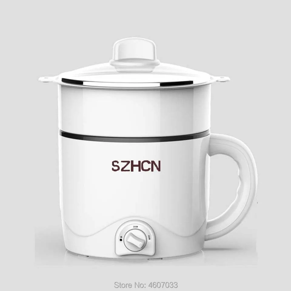white steamer 220 В многофункциональная электрическая плита с подогревом, электрическая кастрюля для приготовления пищи, машина для жарки, жарки, лапши, яиц, супа, пароварка, мини-плита - Цвет: white steamer