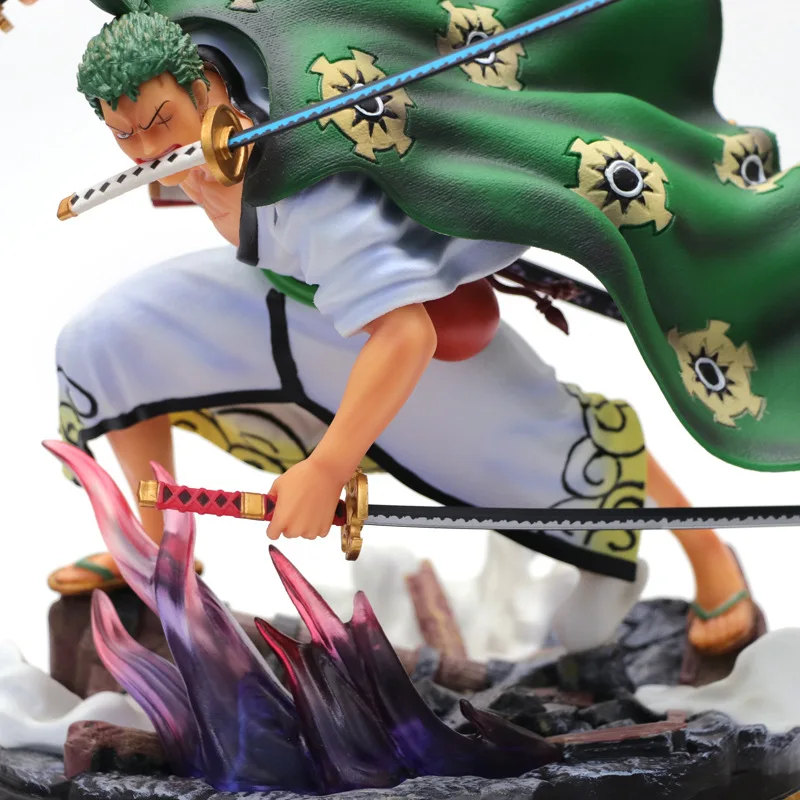 Аниме цельный Roronoa Zoro кимоно Ver. GK ПВХ фигурка Статуэтка Коллекционная модель Одна деталь игрушка ZORO кукла 31 см
