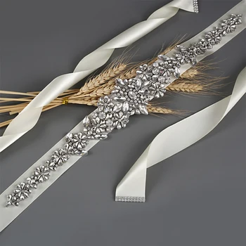 

TRiXY S325B Rhinestone Belt for Women Silver Glitter Women Belts Wedding Beaded Belts for Formal Dresses Belt Diamond Black Sash