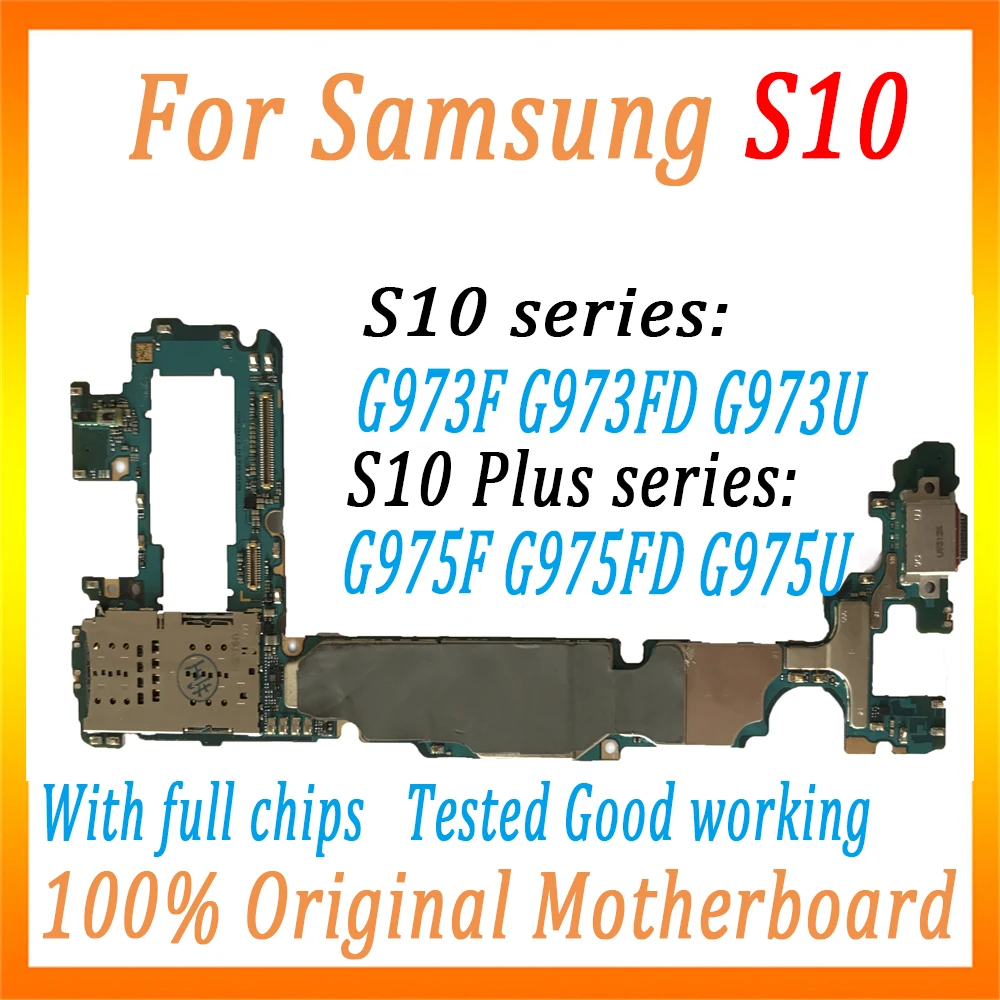 Для samsung Galaxy S10 G975F G975FD G975U G973F G973FD G973U материнская плата Европейская версия с чипами логическая плата