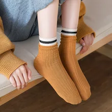 Корейская версия хлопковых женских спортивных носков в стиле Харадзюку для колледжа, мужские и женские зимние носки