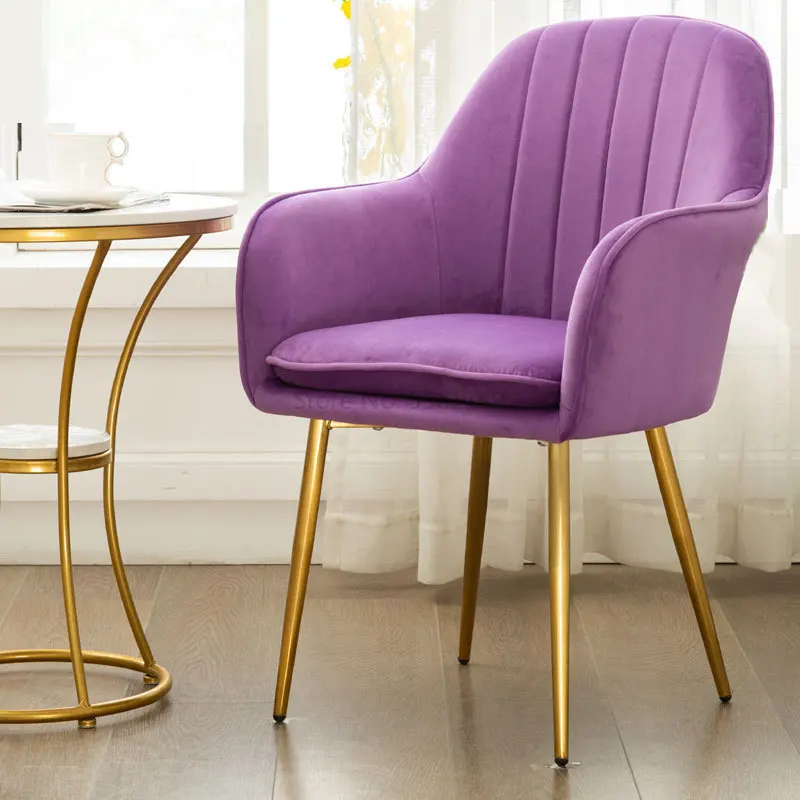 

Nordic Ins Modern Casual Coffee Chair Wrought Iron Golden Chair Dining Chair Nail Salon Chair Makeup Net Red Chair