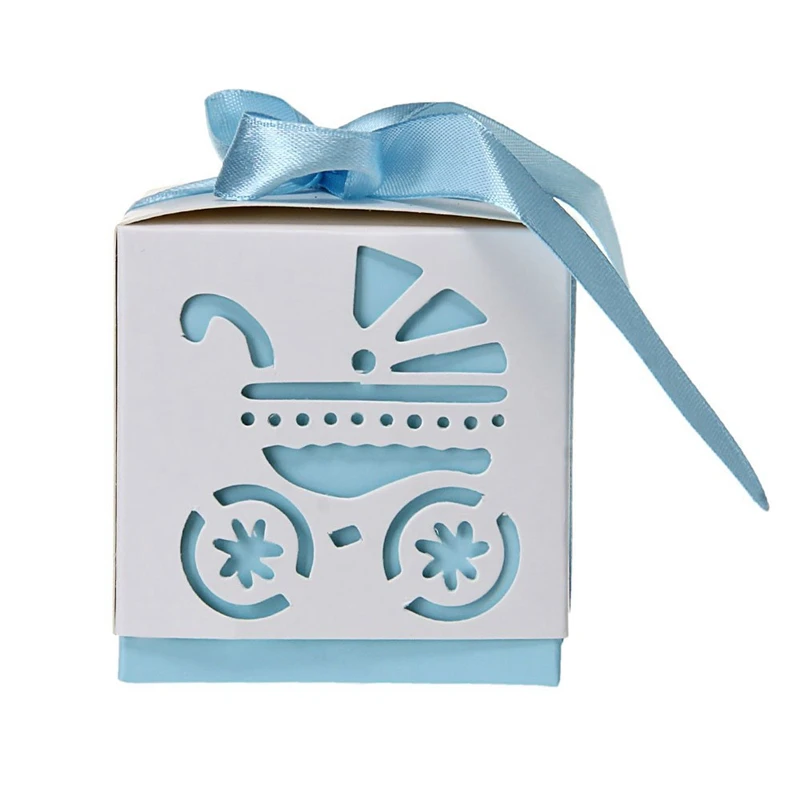 12pcs Свадебный подарок Свадебная конфетная Подарочная коробка Baby Shower вечерние вырезать Универсальная коляска
