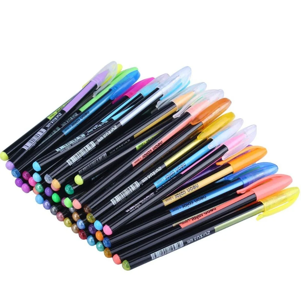 Umitive 48 цветов гелевые ручки набор блестящая гелевая ручка для раскраски для взрослых журналов Рисование художественные маркеры
