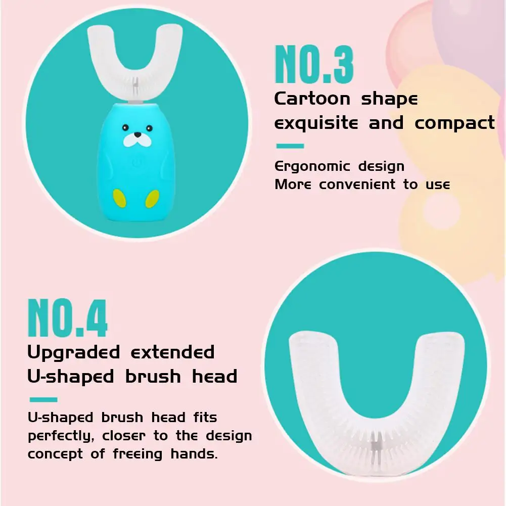 Детская электрическая зубная щетка Автоматическая подзарядка бесконтактная зубная щетка Беспроводная зарядка водонепроницаемый 360 уход за полостью рта инструменты