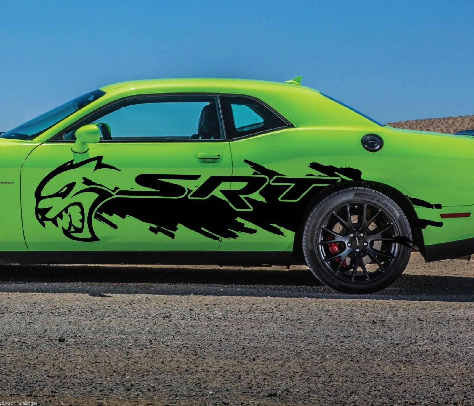 Для 2xDodge Challenger зарядное устройство SRT Hellcat Splash Grunge Hell Cat виниловая наклейка Графический автомобильный Стайлинг