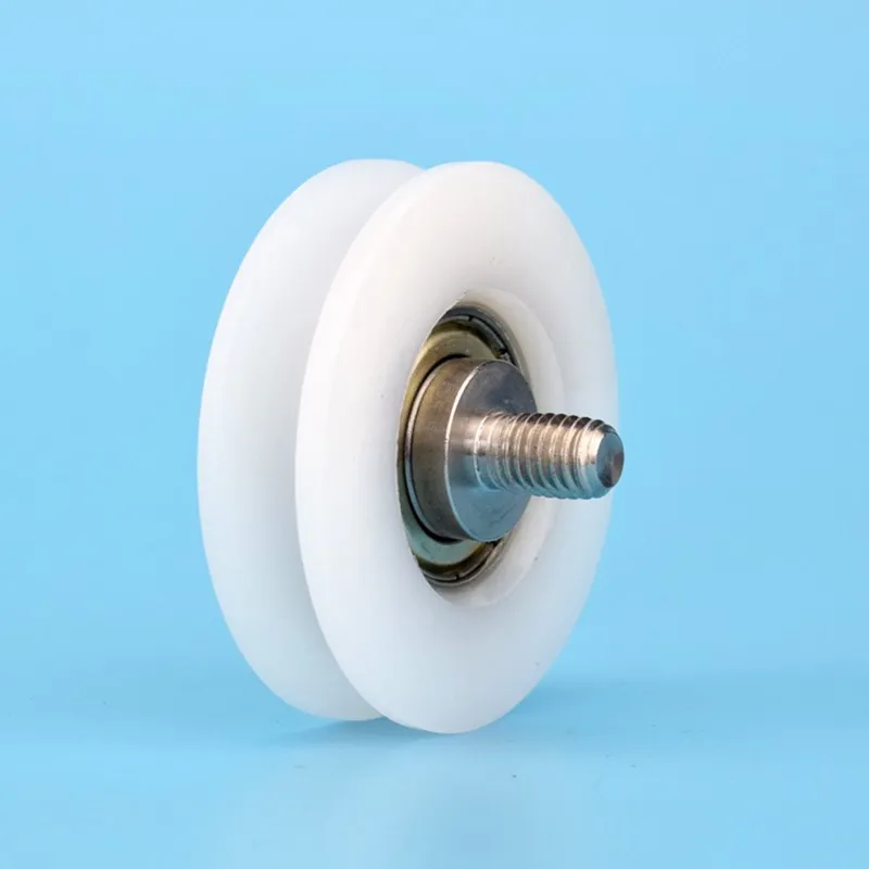 10 Stück U-Nut Kunststoffbeschichtetes Lager 6200ZZ 10 * 54 * 14 mm POM-Rollenbahnführungsrad Nylon-Riemenscheibe Bohrung 10 mm Durchmesser 54 mm – Detail 5