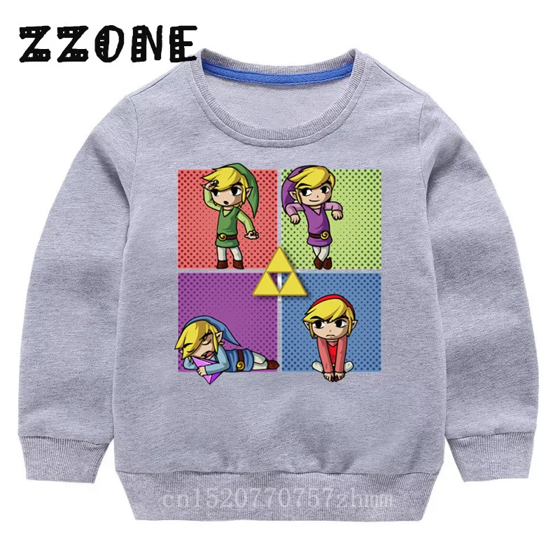 Children's Hoodies Kids The Legend Zelda Triforce Link Cartoon Sweatshirts Baby Pullover Tops Girl Boy Autumn Clothes,KYT5246