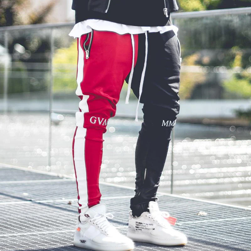

Dropshipping 2020 Men Jogger Patchwork Gyms Pants Men Fitness Bodybuilding Gyms Pants Runners Clothing Sweatpants Trousers