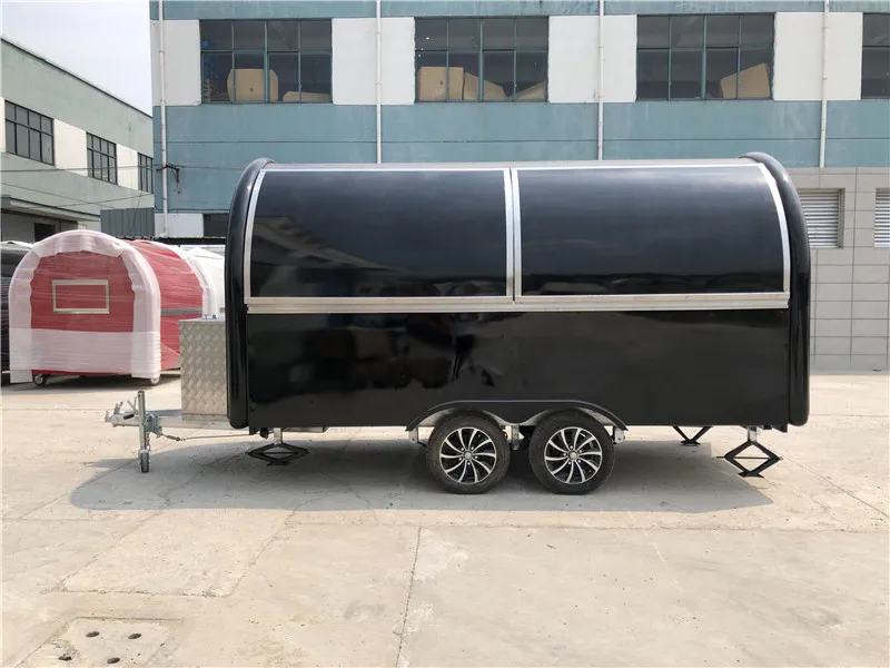 Передвижной пищевой грузовик на заказ пищевой прицеп 400x200x240 см черный