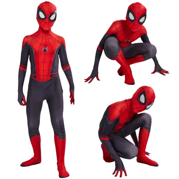 

2019Spider Man Far From Home Peter Parker Cosplay Costume Spiderman Superhero Bodysuit Suit Jumpsuits Halloween Costume Kids