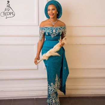 Ese African Off the Shoulder Beaded Dress