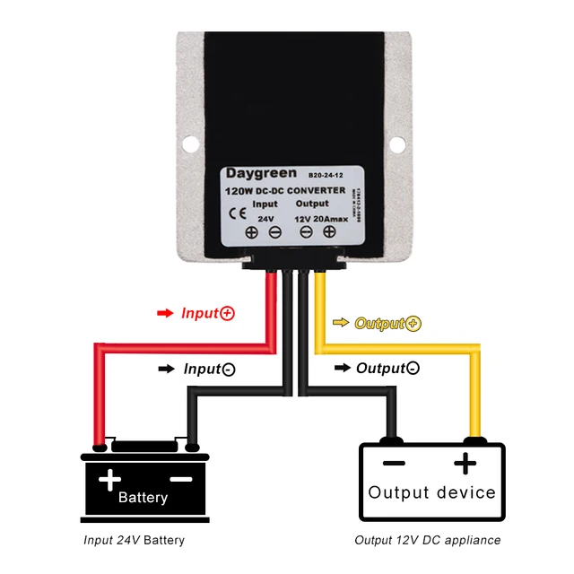 12V/24V à 6V 10A 60W DC DC convertisseur abaisseur régulateur de tensi –  Daygreen