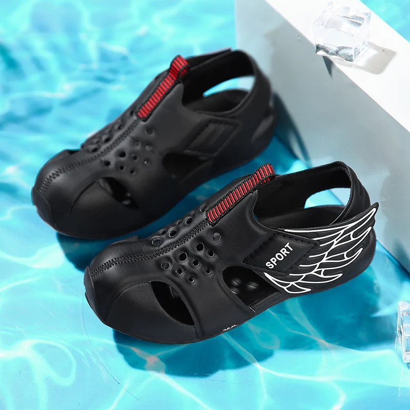 TuYao Girls Brand Designer Sandal Toddler Water Little Boy Shoes Summer Beach Lightweight Soft Non-slip Infant Wing Shoes